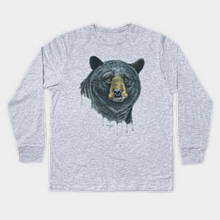 Black Bear Portrait Kids Long Sleeve T-Shirt